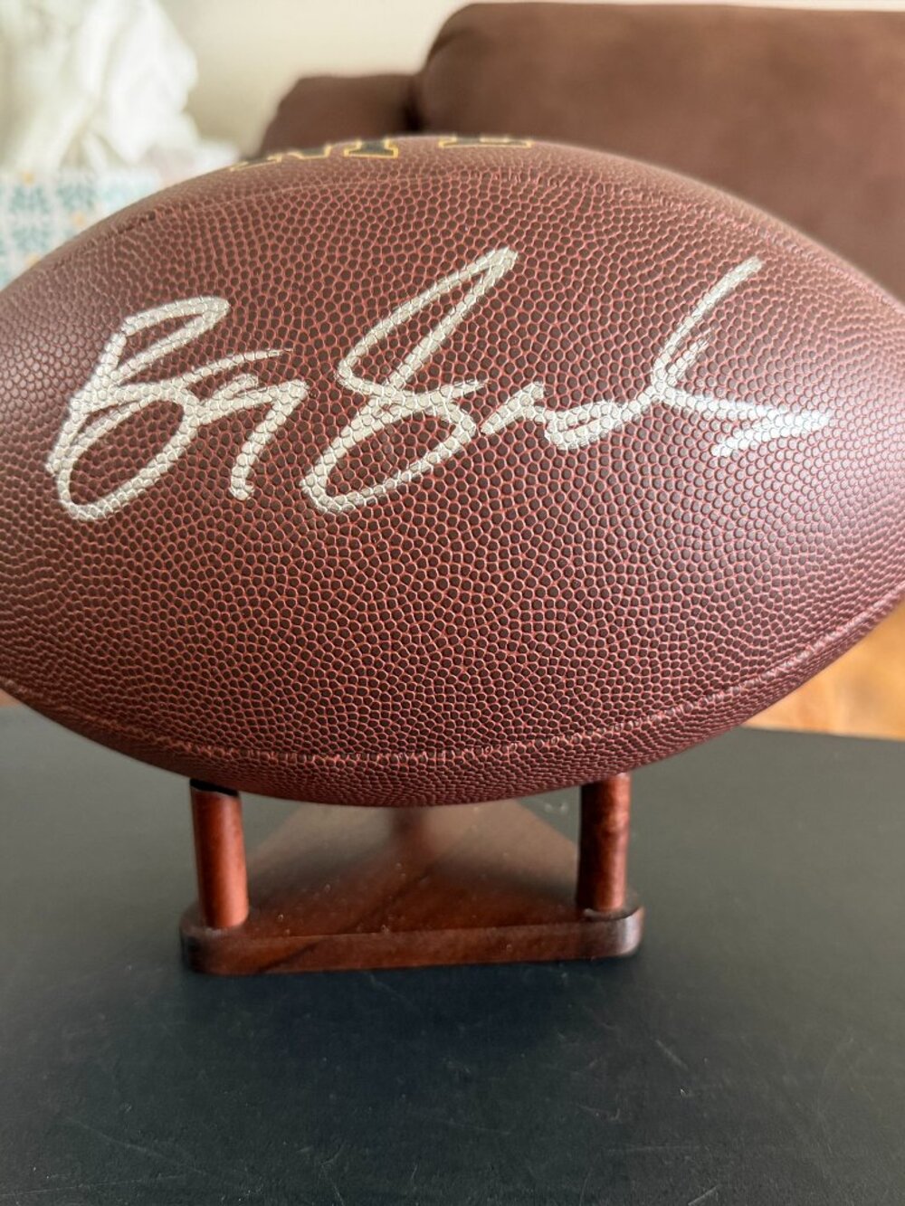 BARRY SANDERS SIGNED DETROIT LIONS AUTOGRAPHED WILSON NFL FOOTBALL W/COA - 1005